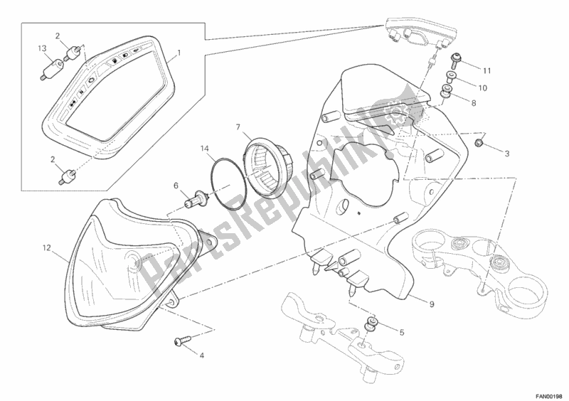 Toutes les pièces pour le Phare du Ducati Hypermotard 1100 EVO SP USA 2012